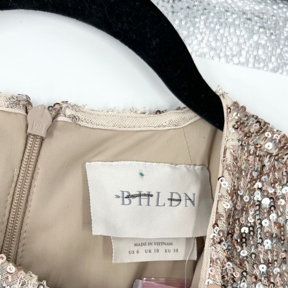 NWT BHLDN Anthropologie Carys Ombre Sequin Long Sleeve Mini Dress - Picture 6 of 12